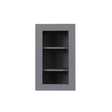 LIFEART CABINETRY Lancaster Gray Plywood Shaker Stock Assembled Wall Glass Door Kitchen Cabinet 12 in. W x 36 in. H x 12 in. D