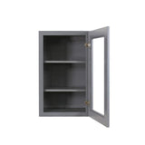 LIFEART CABINETRY Lancaster Gray Plywood Shaker Stock Assembled Wall Glass Door Kitchen Cabinet 12 in. W x 36 in. H x 12 in. D