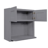LIFEART CABINETRY Lancaster Gray Plywood Shaker Stock Assembled Wall Microwave Kitchen Cabinet 30 in. W x 30 in. H x 12 in. D