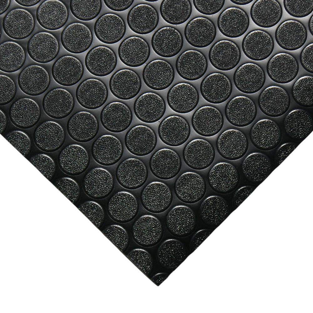 Rubber-Cal Coin Grip 4 ft. x 7 ft. Dark Grey Commercial Grade PVC Flooring