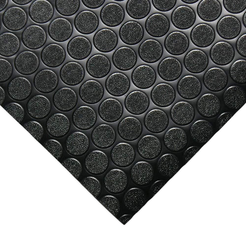 Rubber-Cal Coin Grip 4 ft. x 14 ft. Dark Grey Commercial Grade PVC Flooring