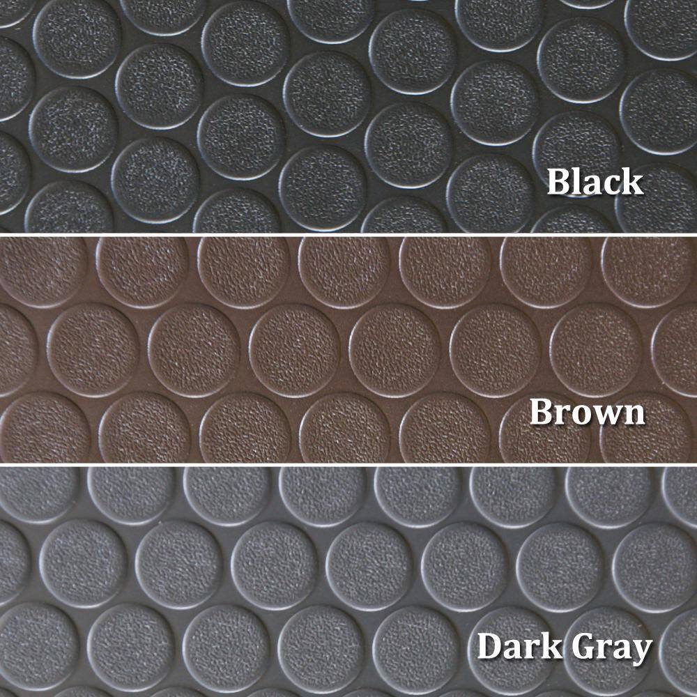 Rubber-Cal Coin Grip 4 ft. x 15 ft. Dark Grey Commercial Grade PVC Flooring
