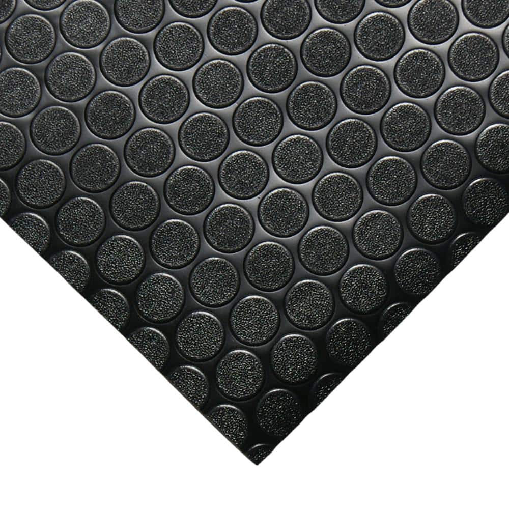 Rubber-Cal Coin Grip 4 ft. x 20 ft. Dark Grey Commercial Grade PVC Flooring