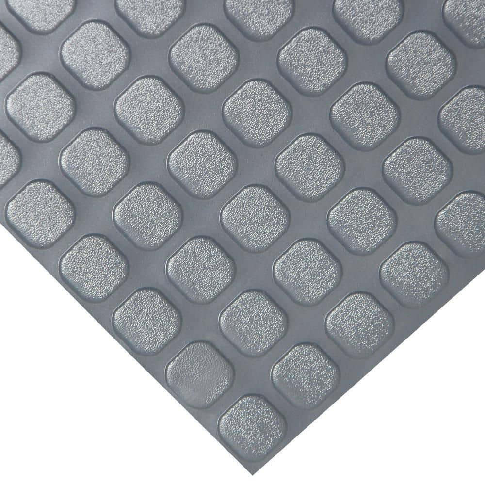 Rubber-Cal "Block-Grip" 4 ft. x 10 ft. Brown Commercial PVC Flooring