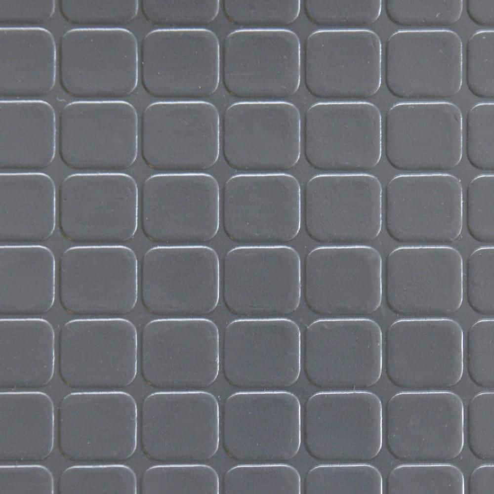 Rubber-Cal "Block-Grip" 4 ft. x 14 ft. Dark Gray Commercial PVC Flooring