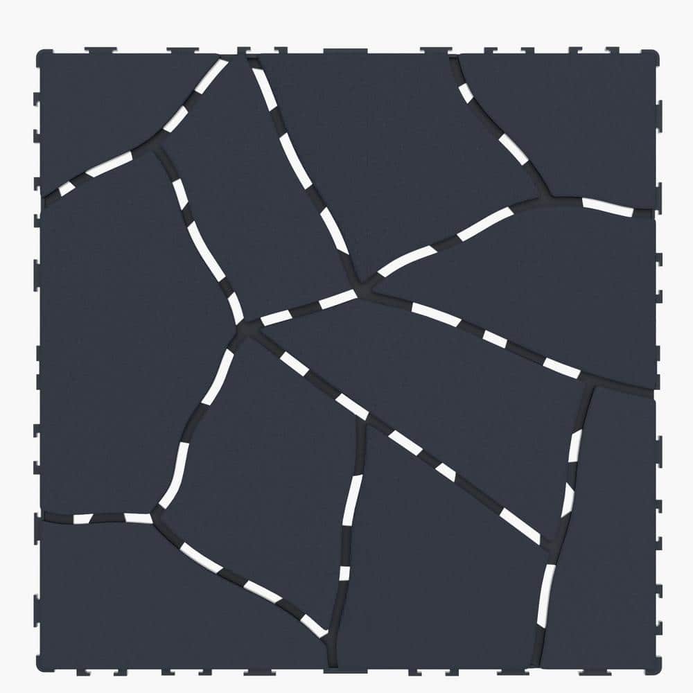 Tidoin Outdoor 1 ft. x 1 ft. Composite Deck Tile in Dark Gray(44 Per Box)