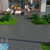 Tidoin Outdoor 1 ft. x 1 ft. Composite Deck Tile in Dark Gray(22 Per Box)
