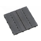Tidoin Outdoor 1 ft. x 1 ft. Composite Deck Tile in Dark Gray(22 Per Box)