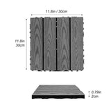 Tidoin Outdoor 1 ft. x 1 ft. Composite Deck Tile in Dark Gray(20 Per Box)