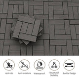 Tidoin Outdoor 1 ft. x 1 ft. Composite Deck Tile in Dark Gray(20 Per Box)