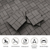 Tidoin Outdoor 1 ft. x 1 ft. Composite Deck Tile in Dark Gray(20 Per Box)