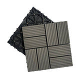Tidoin Outdoor 1 ft. x 1 ft. Composite Deck Tile in Dark Gray(20 Per Box)