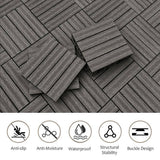 Tidoin Outdoor 1 ft. x 1 ft. Composite Deck Tile in Dark Gray(20 Per Box)