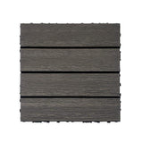 Tidoin Outdoor 1 ft. x 1 ft. Composite Deck Tile in Dark Gray(20 Per Box)