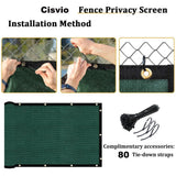5 ft. x 50 ft. Privacy Screen Fence Heavy-Duty Protective Covering Mesh Fencing for Patio Lawn Garden Balcony Dark Green