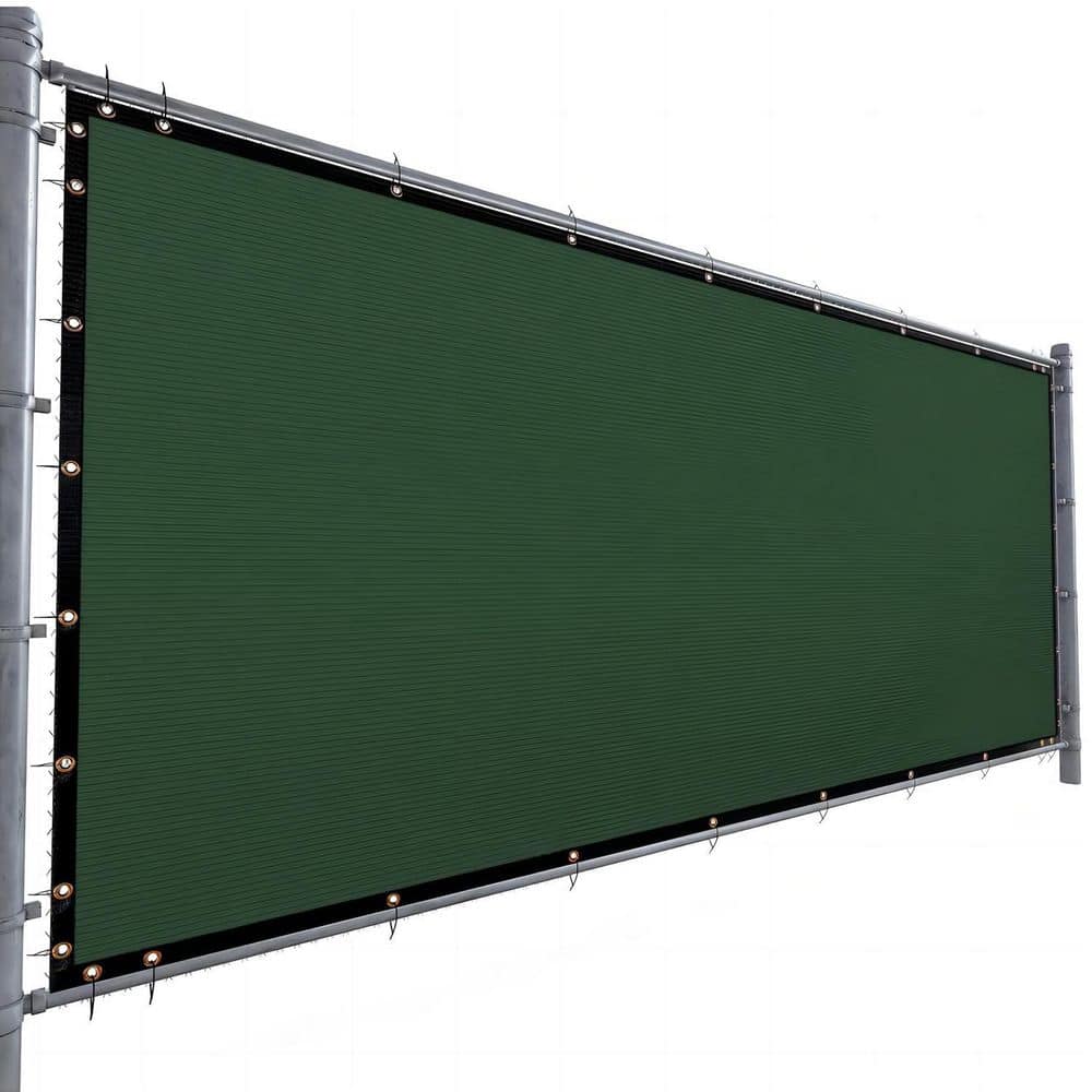Privacy Fence Screen 5 x 200 ft. Dark Green Customized Outdoor Mesh Panels for Backyard, Construction Site with Zip Ties