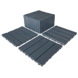 Afoxsos 1 ft. x 1 ft. Interlocking Plastic Deck Tile in Grey, Easy Installation Sturdy PVC Material Decking Tile (54-Pack)