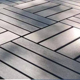 Afoxsos 1 ft. x 1 ft. Interlocking Plastic Deck Tile in Grey, Easy Installation Sturdy PVC Material Decking Tile (54-Pack)