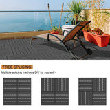 Angel Sar 1 ft. x 1 ft. Plastic Interlocking Deck Tiles in Dark Grey (27 Per Case)