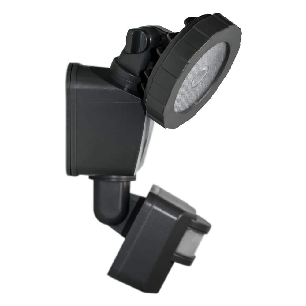 Novolink 160-Degree Dark Grey Motion Activated Outdoor Integrated LED Flood Light with Wireless Smart Control