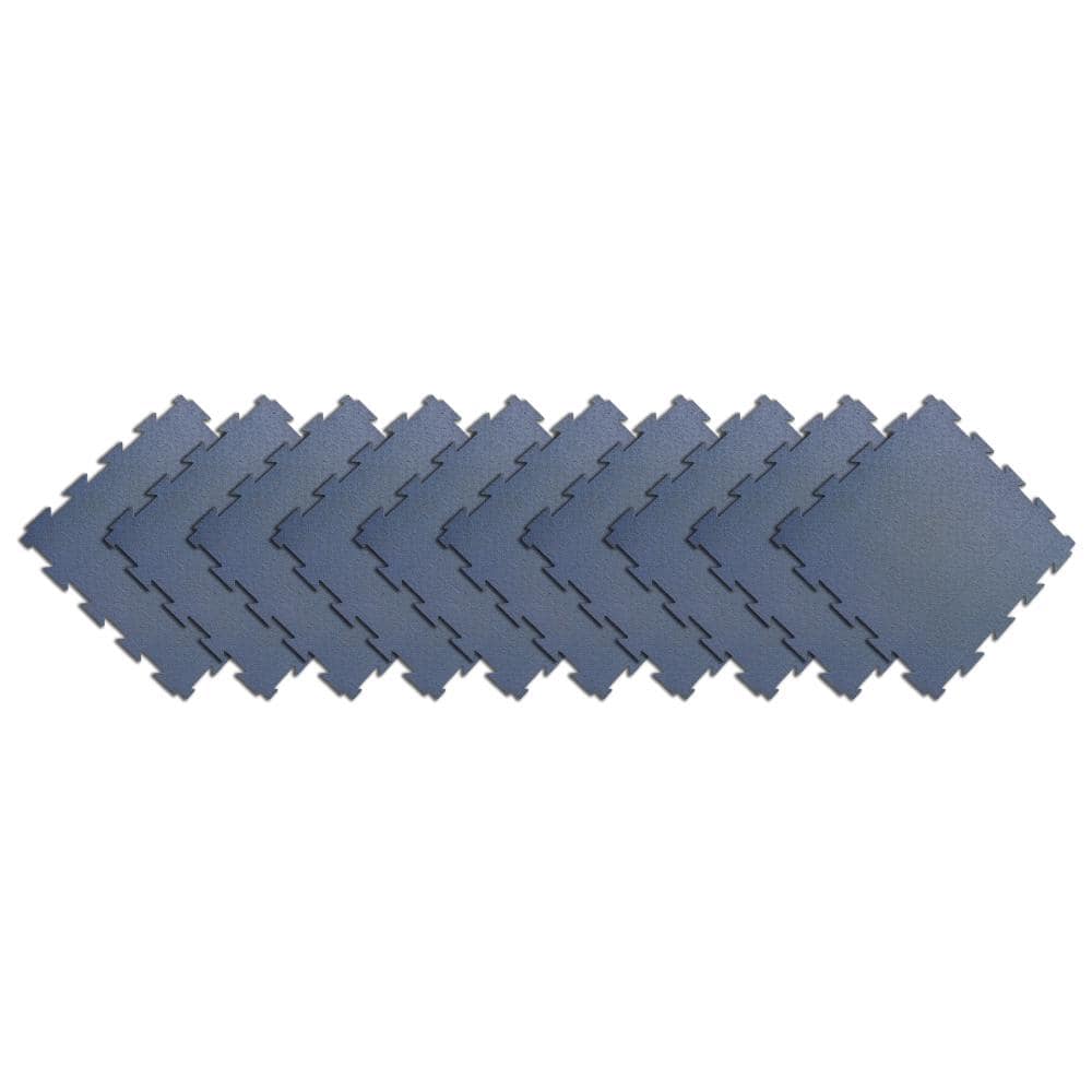 Rubber-Cal Terra-Flex 1/4 in. x 24 in. x 24 in. Dark Gray Interlocking Flooring (10-Pack, 40 sq. ft.)