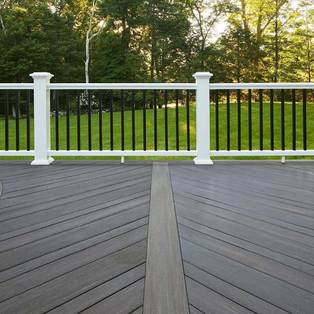 TimberTech Advanced PVC Vintage 1 in. x 6 in. x 1 ft. Square Dark Hickory PVC Sample (Actual: 1 in. x 5 1/2 in. x 1 ft)