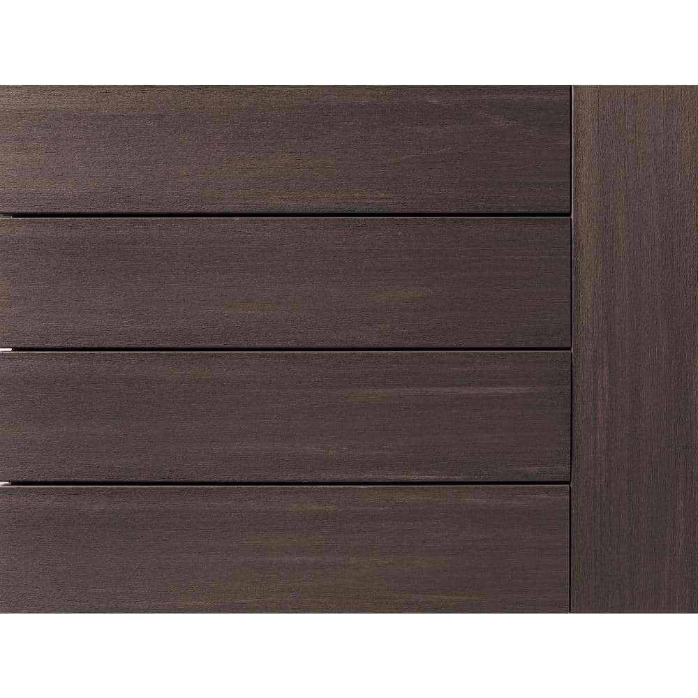 TimberTech Advanced PVC Vintage 1 in. x 6 in. x 1 ft. Square Dark Hickory PVC Sample (Actual: 1 in. x 5 1/2 in. x 1 ft)