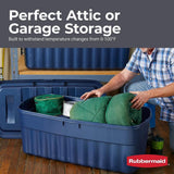 Rubbermaid Roughneck️ Durable Stackable 50 Gal Storage Totes, Dark Indigo Metallic, 2-Pack
