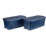 Rubbermaid Roughneck️ Durable Stackable 50 Gal Storage Totes, Dark Indigo Metallic, 2-Pack