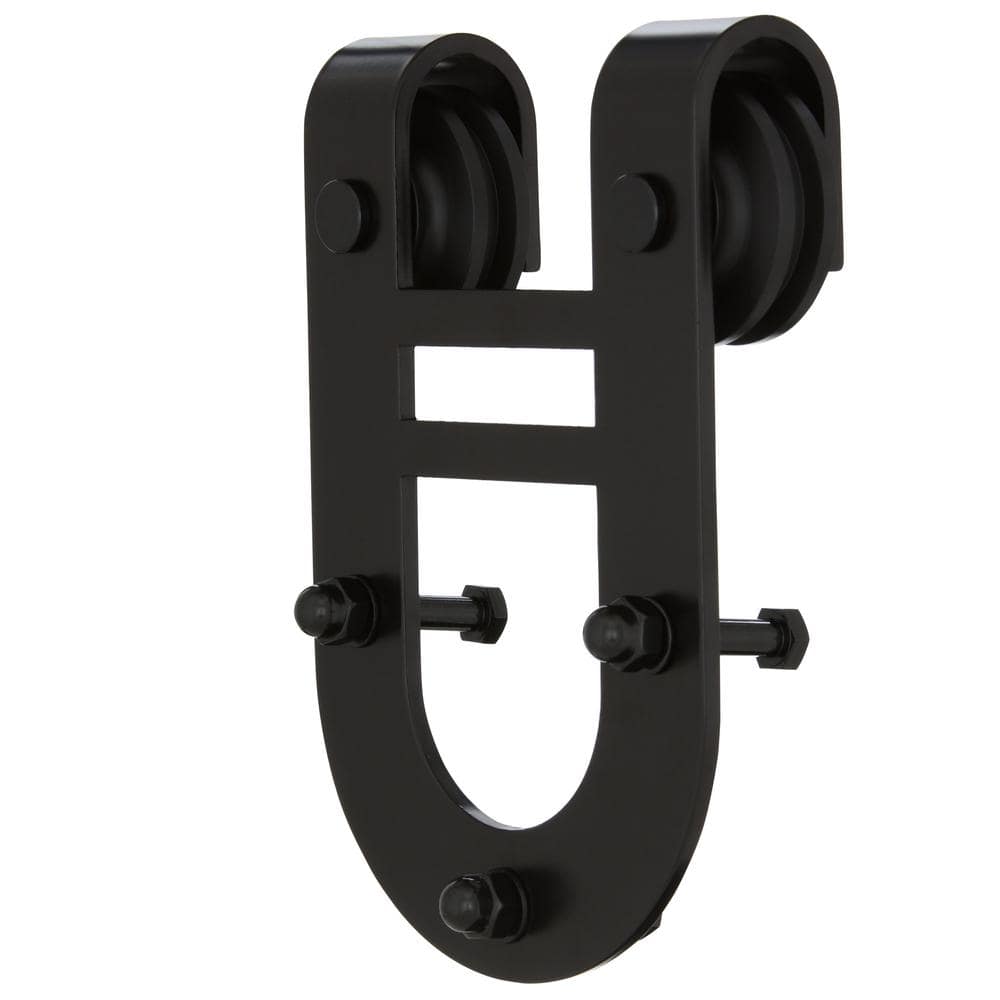 Everbilt 72 in. Black Horseshoe Sliding Barn Door Track and Hardware Kit