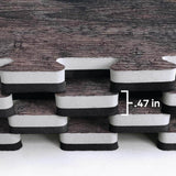 Norsk Reversible Dark Walnut/Black Faux Wood 24 in. x 24 in. x 0.47 in. Foam Mats (4-Pack)