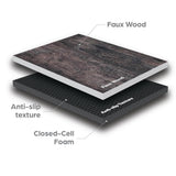 Norsk Reversible Dark Walnut/Black Faux Wood 24 in. x 24 in. x 0.47 in. Foam Mats (4-Pack)