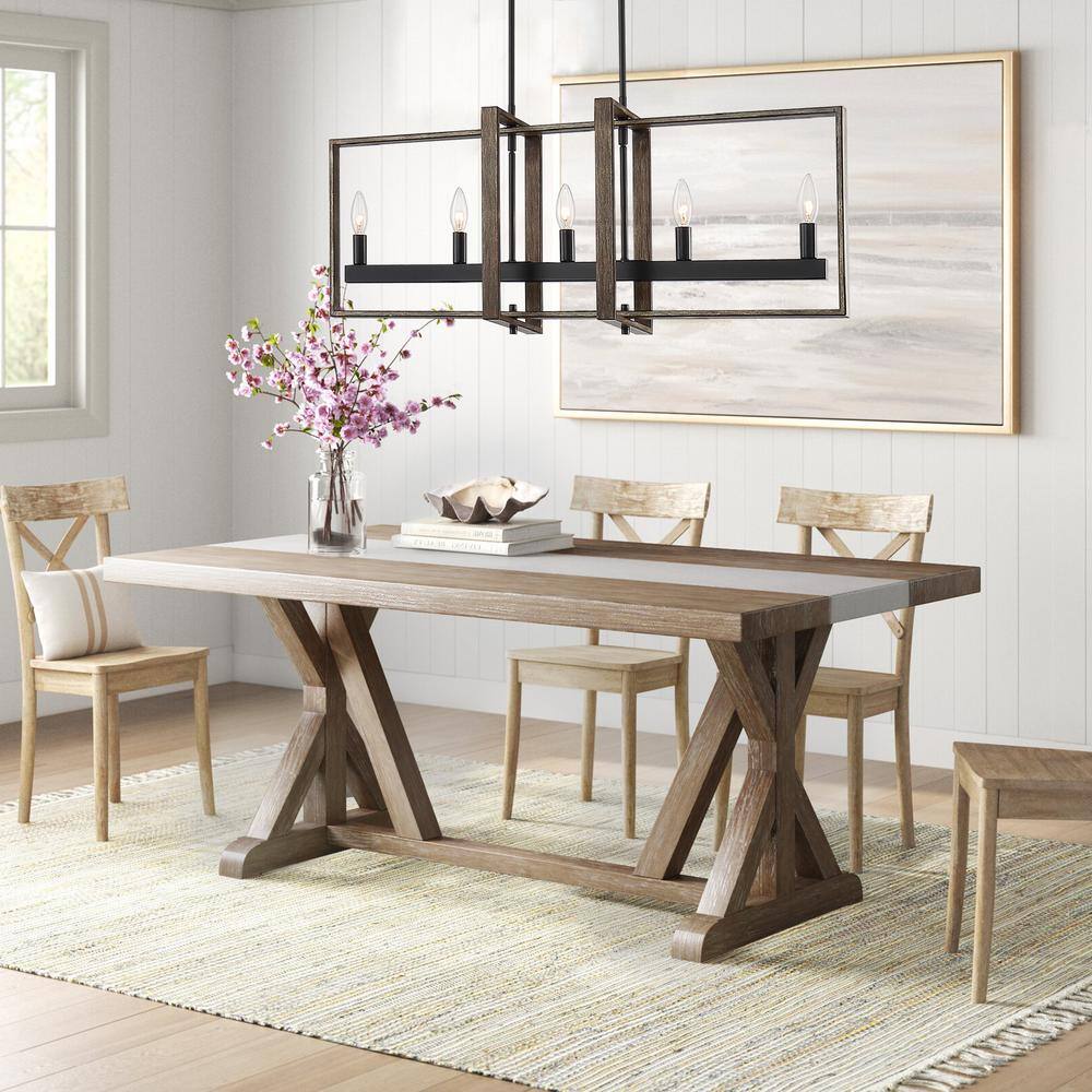 Vanity Art Amiens 5-Light Darkwood/Black Linear Pendant