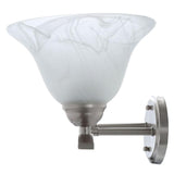 Andenne 3-Light Brushed Nickel Vanity Light with Bell Shaped Marbleized Glass Shades
