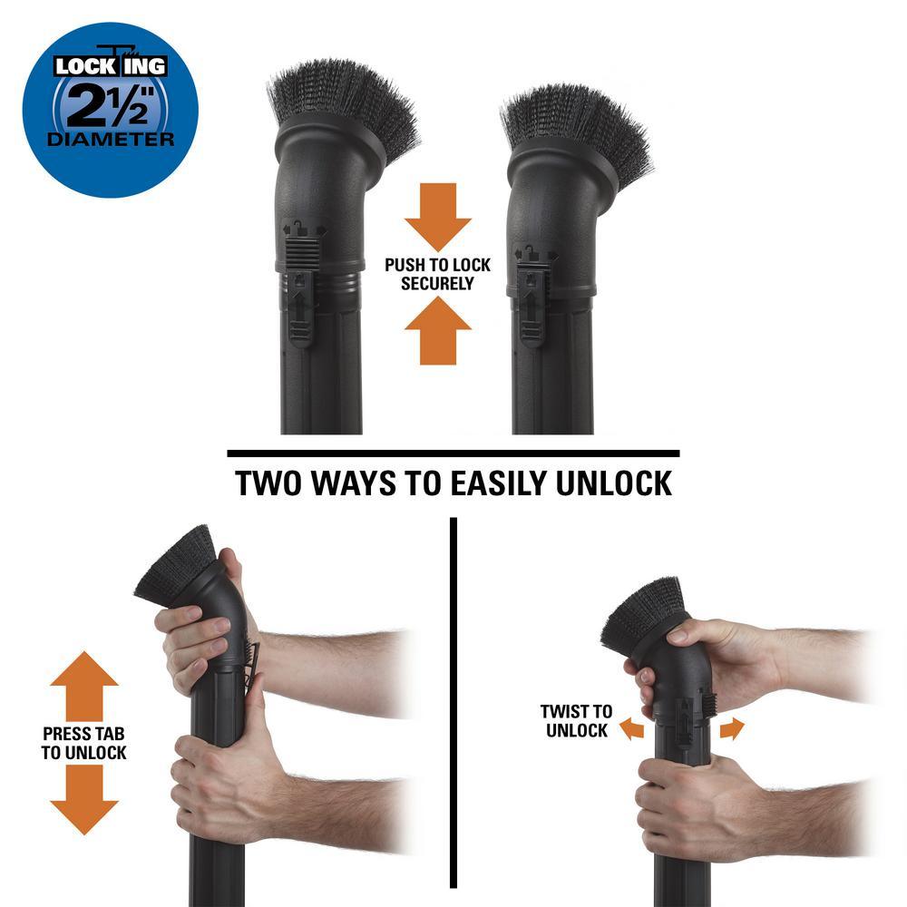 2-1/2 in. Locking Accessory Round Dusting Brush for Wet/Dry Vacs - Super Arbor