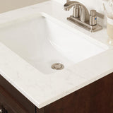 25 in. W Engineered Marble Single Sink Vanity Top in Vanilla Sky with White Sink - Super Arbor