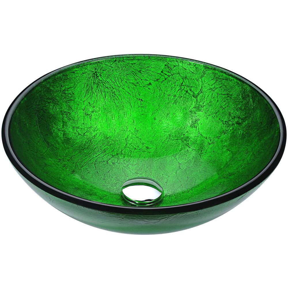 Posh Series Deco-Glass Vessel Sink in Coral Blue - Super Arbor