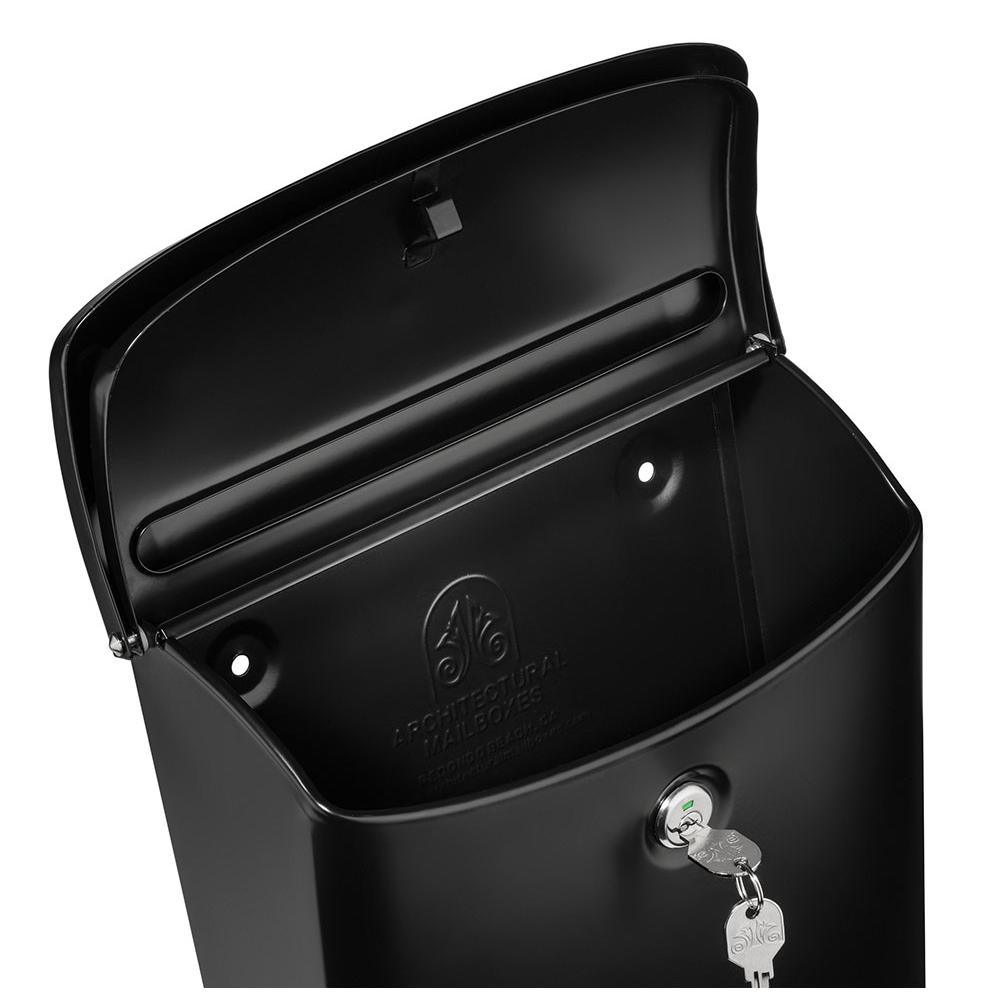 Parkside Locking Wall Mount Mailbox in Black - Super Arbor