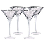 8 oz. Zebra Gold Design Martini Glass (Set of 4)