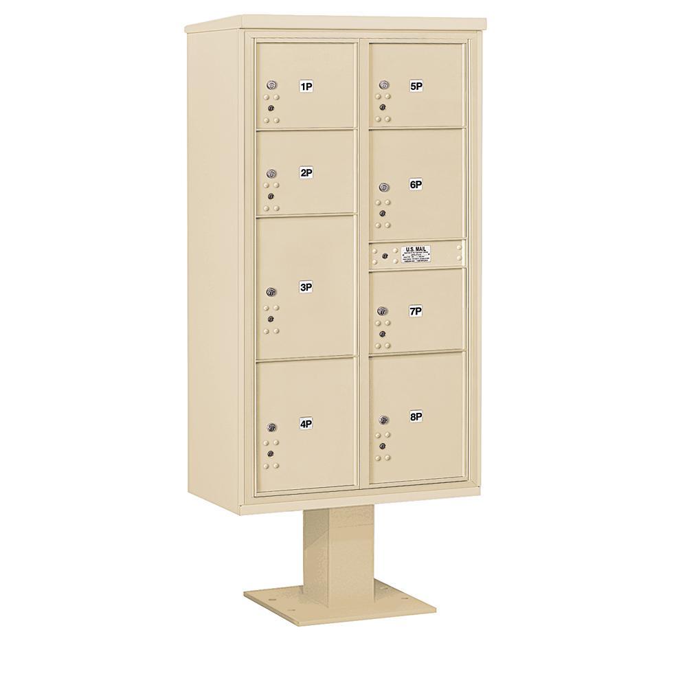 3400 Horizontal Series 8-Parcel Locker Pedestal Mount Mailbox - Super Arbor