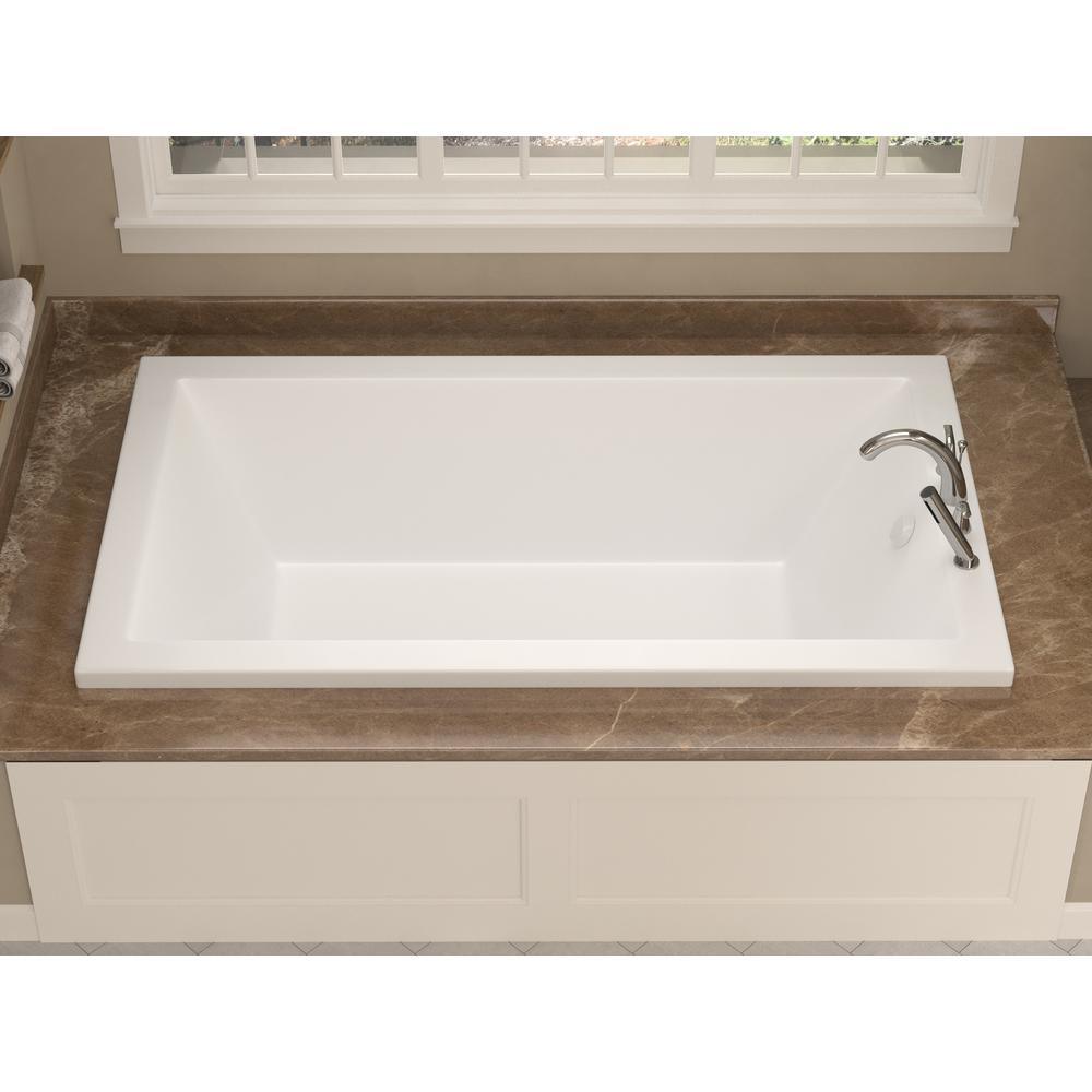 Sapphire 6 ft. Acrylic Reversible Drain Rectangular Drop-in Non-Whirlpool Bathtub in White - Super Arbor