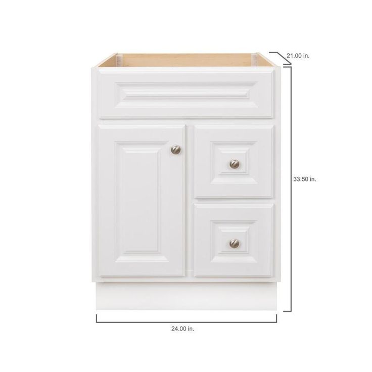 Hampton 24 in. W x 21 in. D x 33.5 in. H Bathroom Vanity Cabinet Only in White