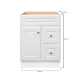 Hampton 24 in. W x 21 in. D x 33.5 in. H Bathroom Vanity Cabinet Only in White