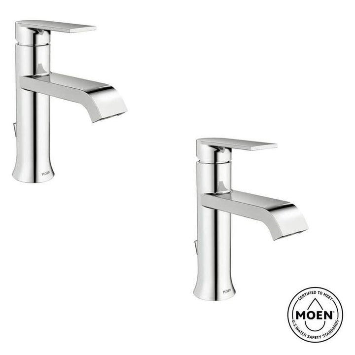 Genta Single Handle Single Hole Bathroom Faucet in Polished Chrome (2-Pack)