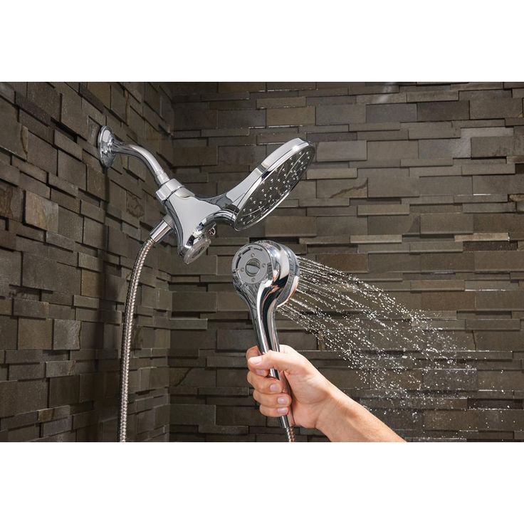 Attract 6-spray 6.75 in. Dual Shower Head and Handheld Shower Head in Chrome