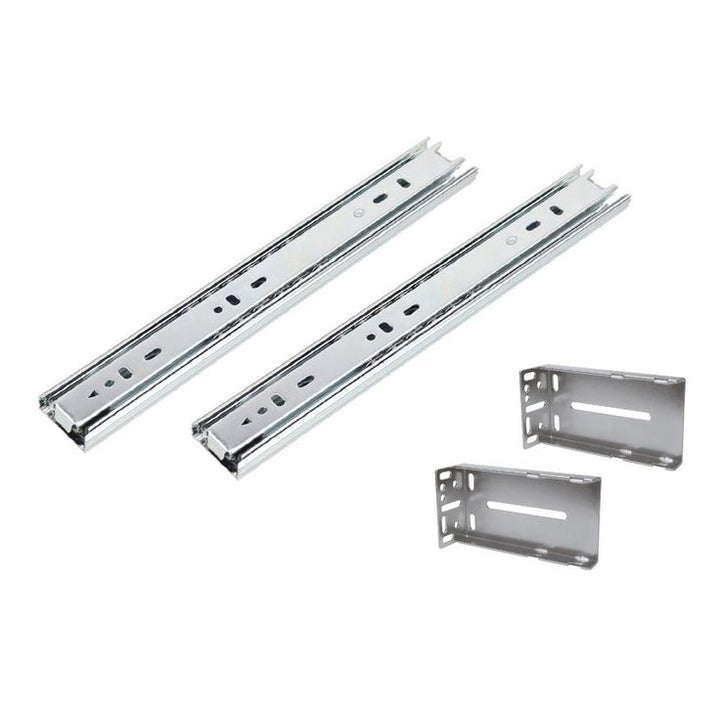18 in. Full Extension Ball Bearing Side Mount Drawer Slide with Rear Bracket Set (8-Pair)