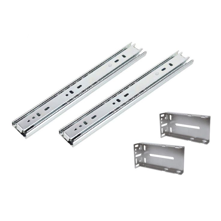 20 in. Full Extension Ball Bearing Side Mount Drawer Slide with Rear Bracket Set (4-Pair)