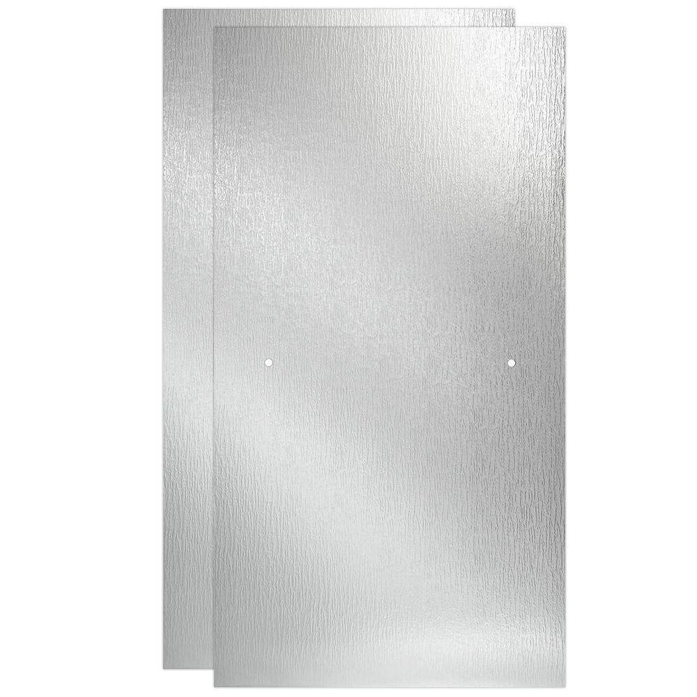 Lyndall 60 in. x 58-1/8 in. Semi-Frameless Traditional Sliding Bathtub Door in Chrome with Rain Glass - Super Arbor