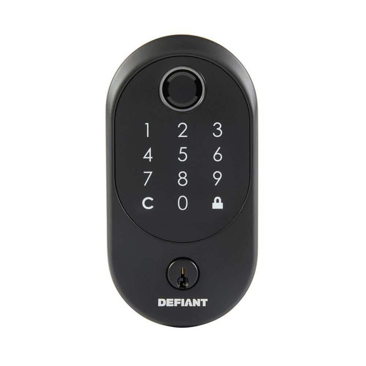 Defiant Hubspace Matte Black Round Biometric Fingerprint Electronic Touchpad Deadbolt