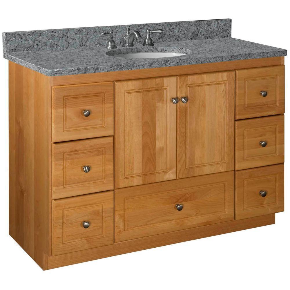 Ultraline 42 in. W x 21 in. D x 34.5 in. H Vanity Cabinet Only in Natural Alder - Super Arbor